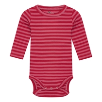 BIRKHOLM Stribet Rib Body Chili Rød & Hindbær Rosa